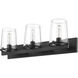 Callista 3 Light 27.5 inch Matte Black Vanity Wall Light