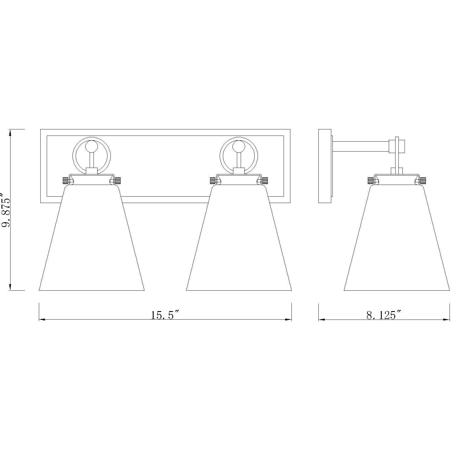 Harper 2 Light 15.5 inch Chrome Vanity Wall Light