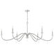 Toussant 6 Light 63 inch Brushed Nickel Chandelier Ceiling Light