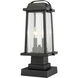 Millworks 2 Light 17.75 inch Black Outdoor Pier Mounted Fixture