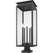 Nova 5 Light 36.75 inch Black Outdoor Pier Mounted Fixture in Clear Glass