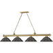 Cordon 4 Light 81.75 inch Rubbed Brass Billiard Ceiling Light in Bronze Steel