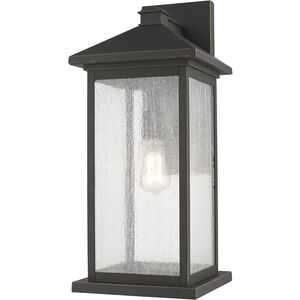 Portland 1 Light 22 inch Oil Rubbed Bronze Outdoor Wall Light in Clear Seedy Glass