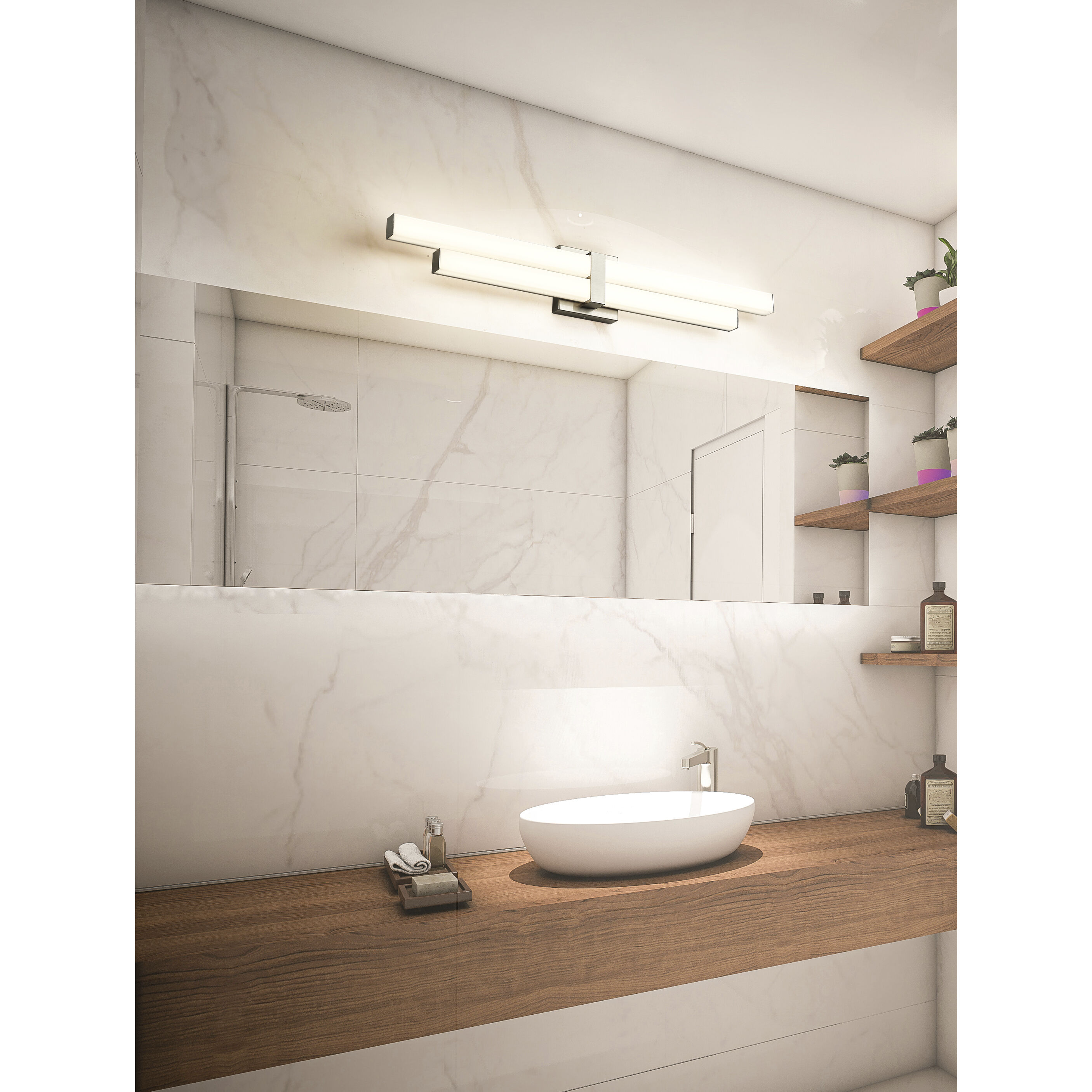Zane LED 32 inch Brushed Nickel Vanity Wall Light