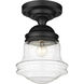 Vaughn 1 Light 10.5 inch Matte Black Flush Mount Ceiling Light