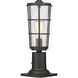 Helix 1 Light 17.25 inch Black Outdoor Pier Mounted Fixture