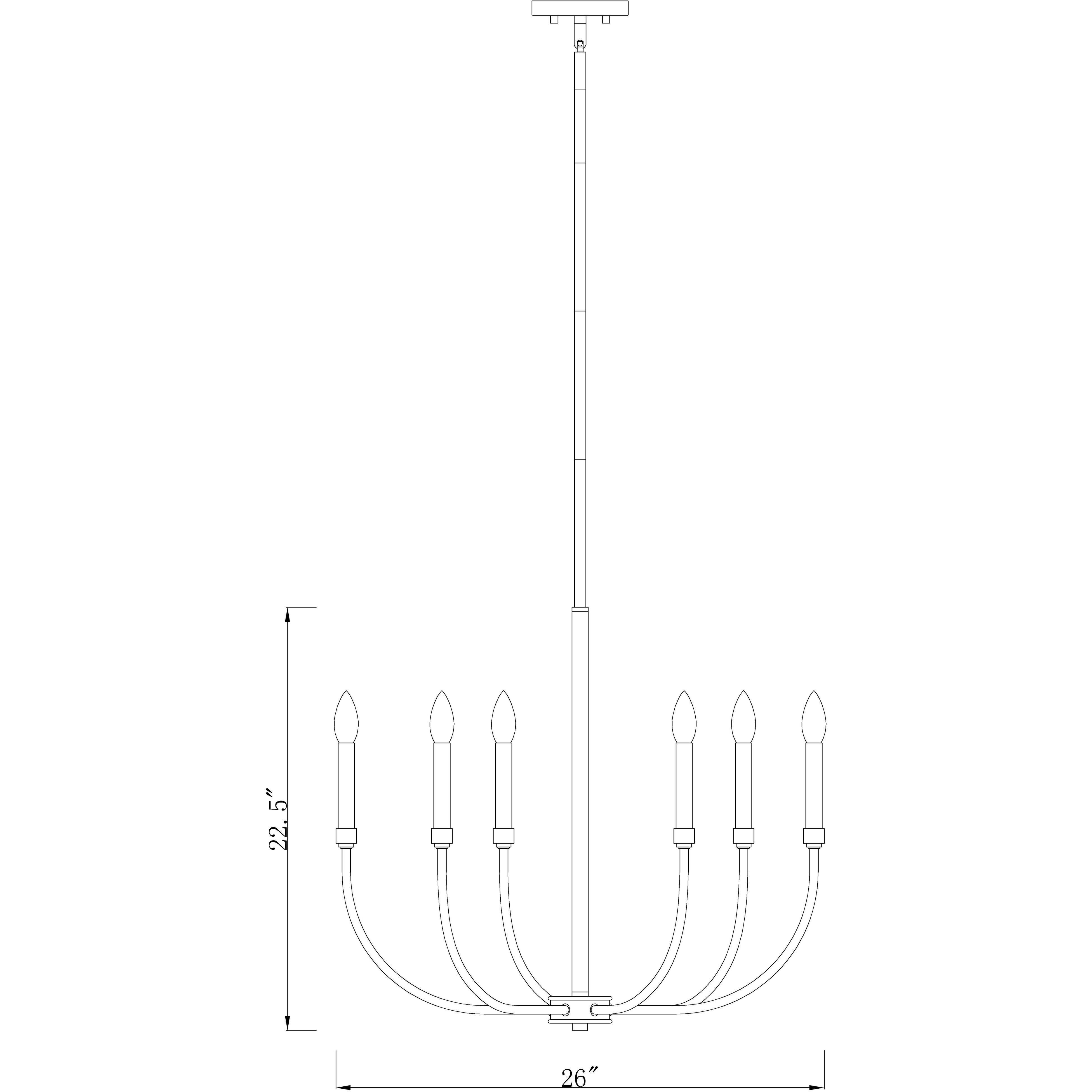 Haylie 6 Light 26 inch Matte Black and Brushed Nickel Chandelier Ceiling Light