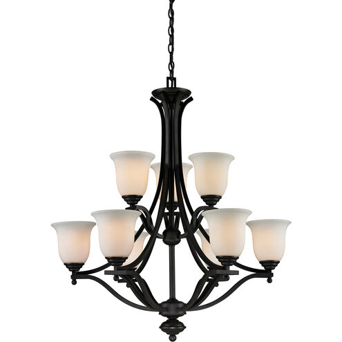 Lagoon 9 Light 32 inch Matte Black Chandelier Ceiling Light