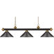 Riviera 3 Light 57 inch Bronze and Satin Gold Billiard Ceiling Light in Bronze Metal, 16