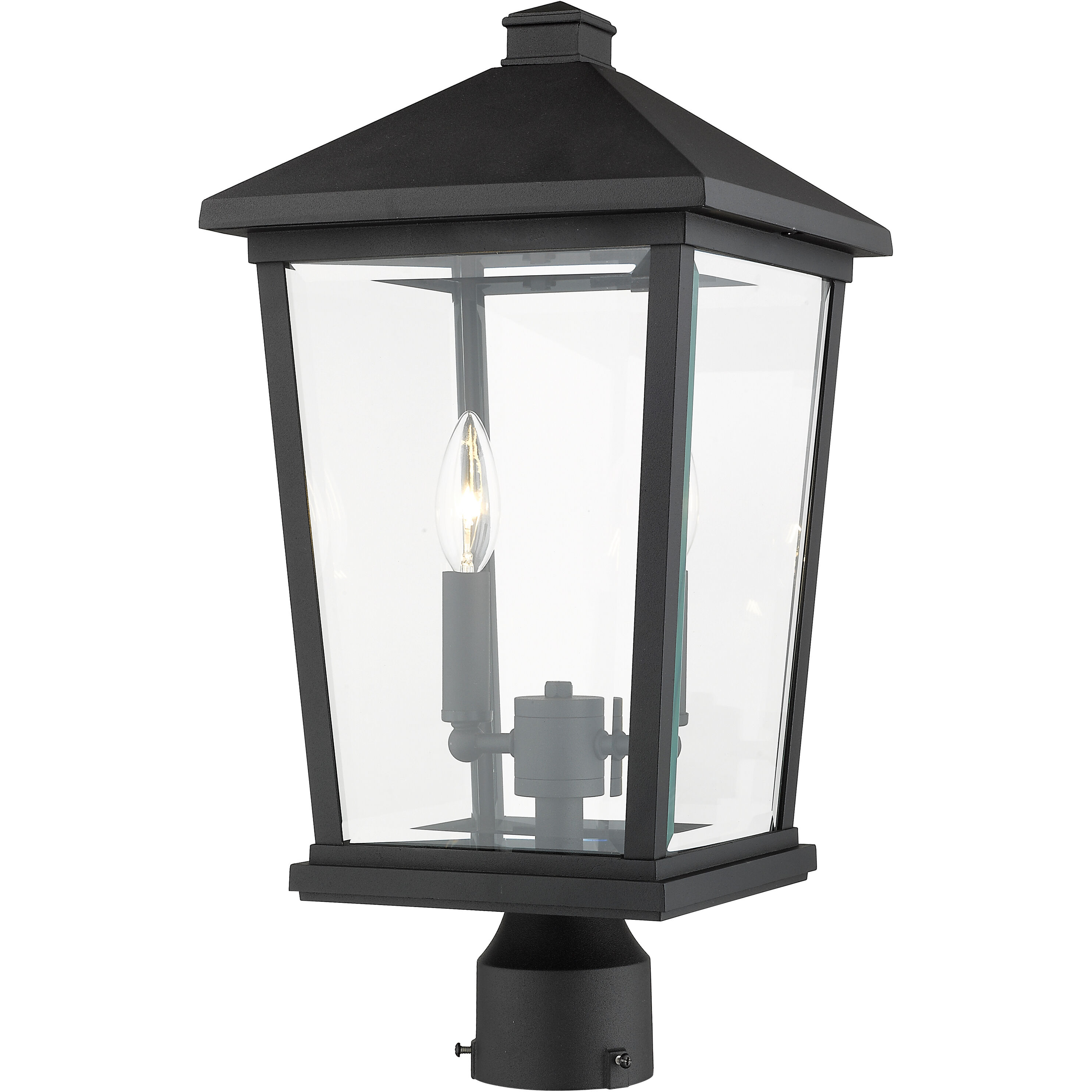 Beacon 2 Light 19.5 inch Black Outdoor Post Mount Fixture in 8