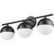 Realm Sphere 3 Light 24 inch Matte Black Bath Vanity Wall Light