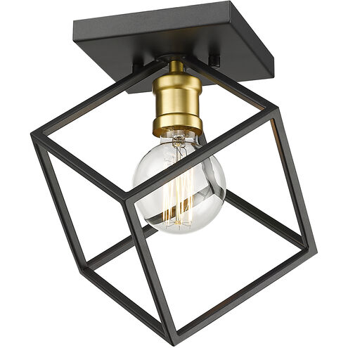 Vertical 1 Light 10 inch Bronze and Olde Brass Flush Mount Ceiling Light