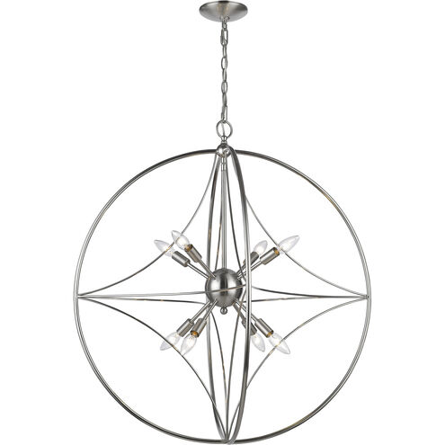 Cortez 8 Light 30 inch Brushed Nickel Chandelier Ceiling Light