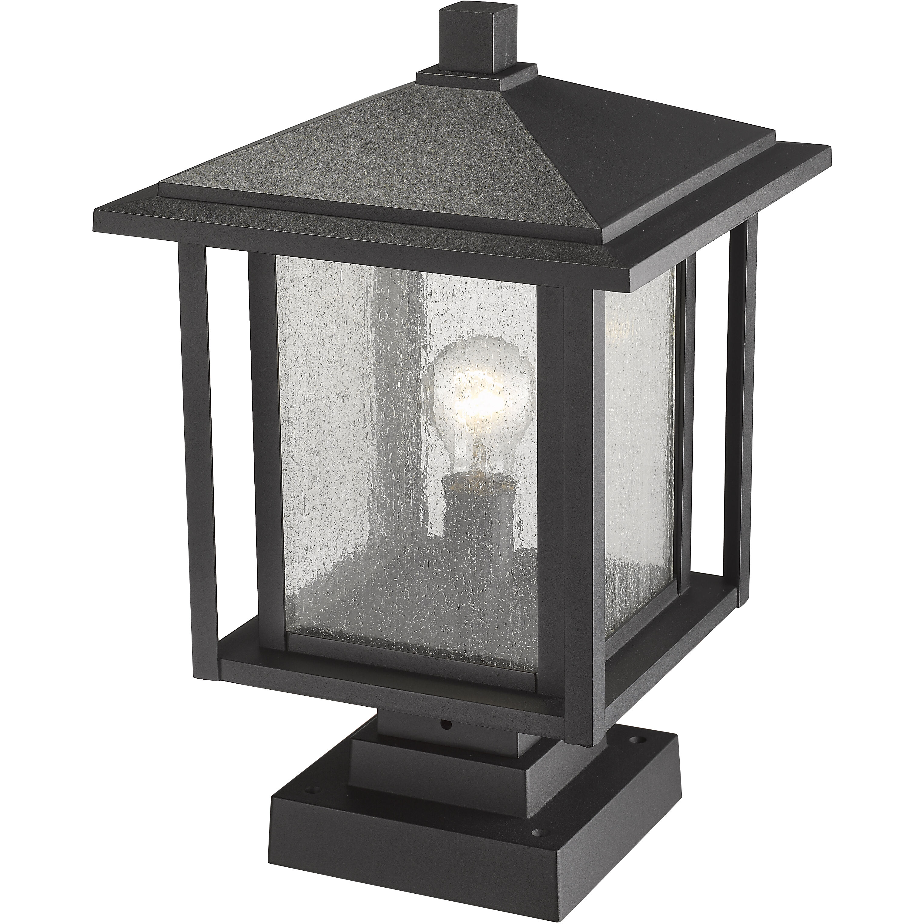 Aspen 1 Light 17.5 inch Black Outdoor Pier Mounted Fixture