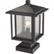 Aspen 1 Light 17.5 inch Black Outdoor Pier Mounted Fixture