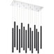 Forest LED 9.75 inch Chrome Chandelier Ceiling Light in 51, Matte Black Steel, 14