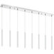 Forest LED 44.25 inch Chrome Linear Chandelier Ceiling Light in 8, 22, Matte White Steel