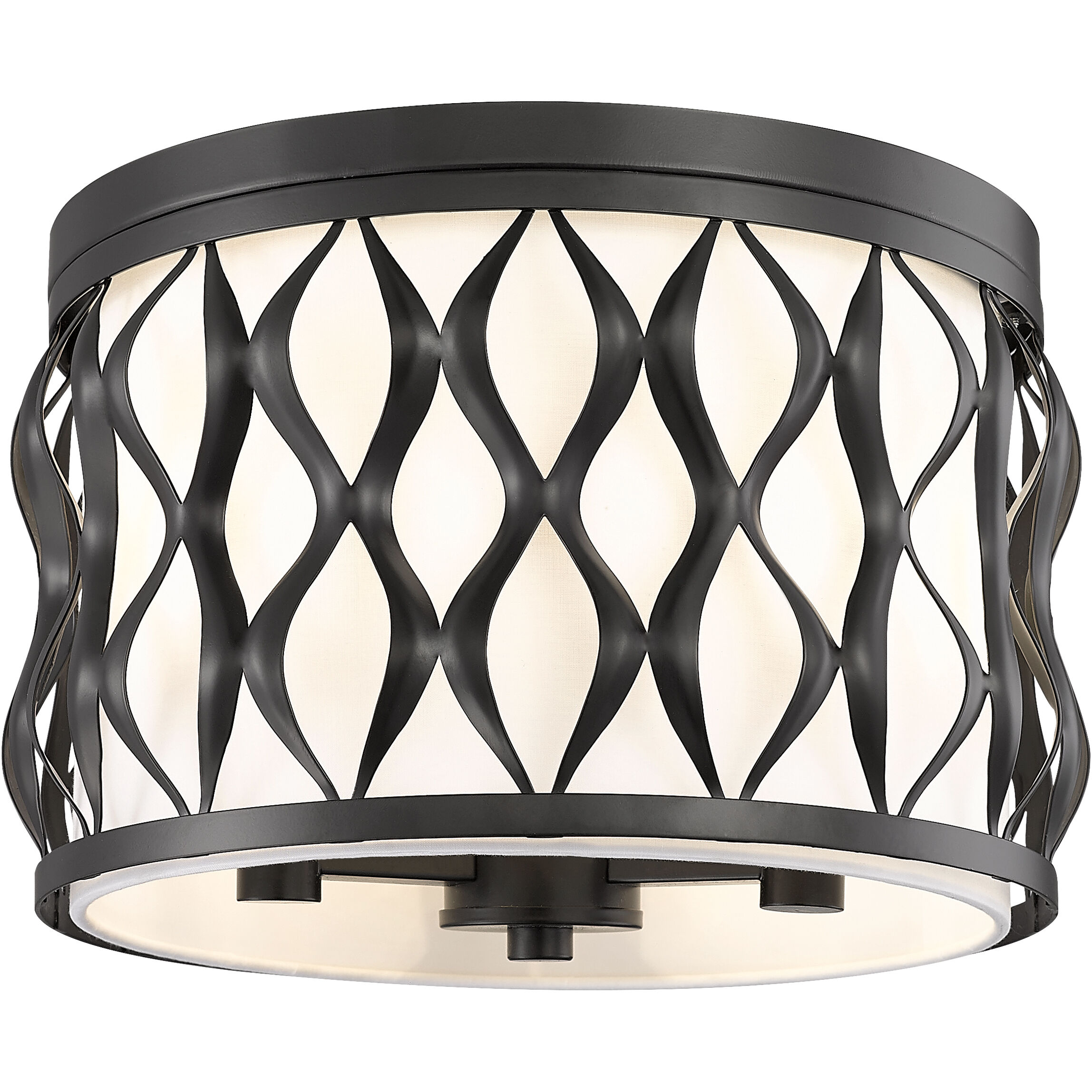 Harden 3 Light 12.25 inch Matte Black Flush mount Ceiling Light