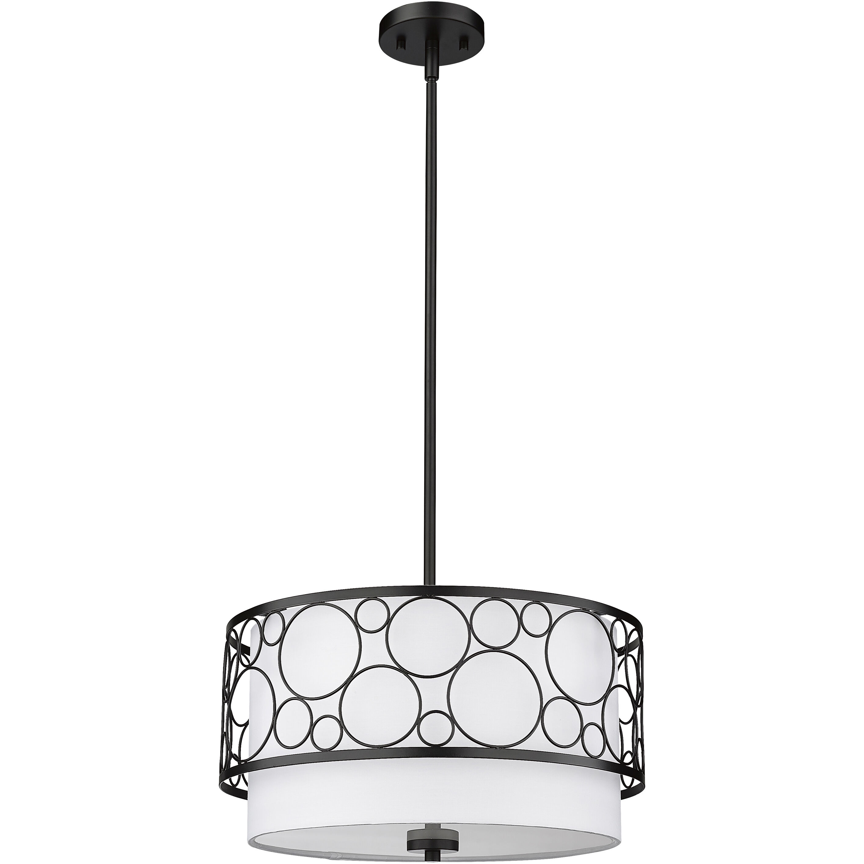 Z-Lite 197-17MB Kendall 3 Light 17 inch Matte Black Pendant