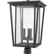 Seoul 3 Light 23.75 inch Oil Rubbed Bronze Outdoor Post Mount Fixture in 20