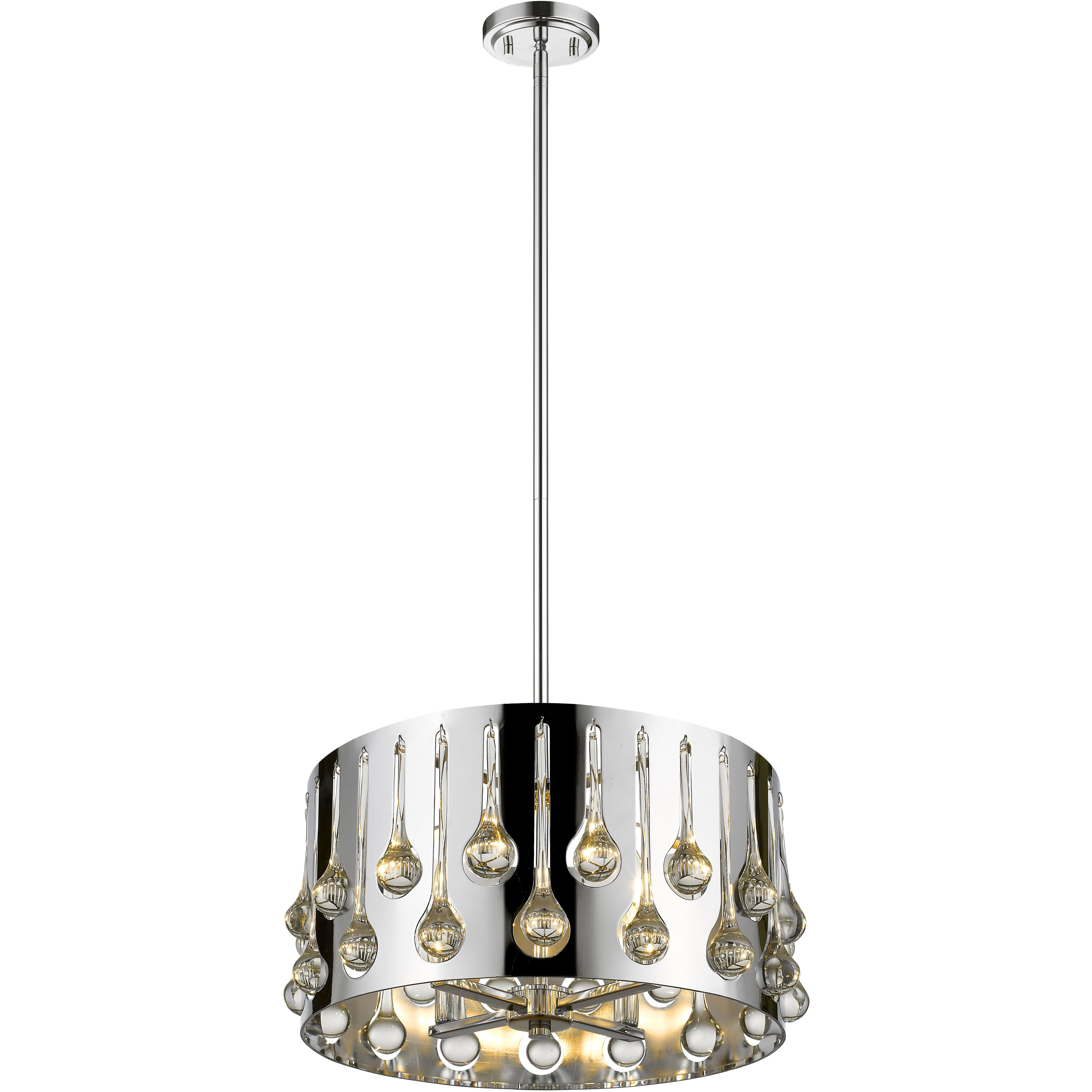 Oberon 4 Light 17 inch Chrome Pendant Ceiling Light