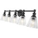 Auden 5 Light 39.75 inch Matte Black Bath Vanity Wall Light