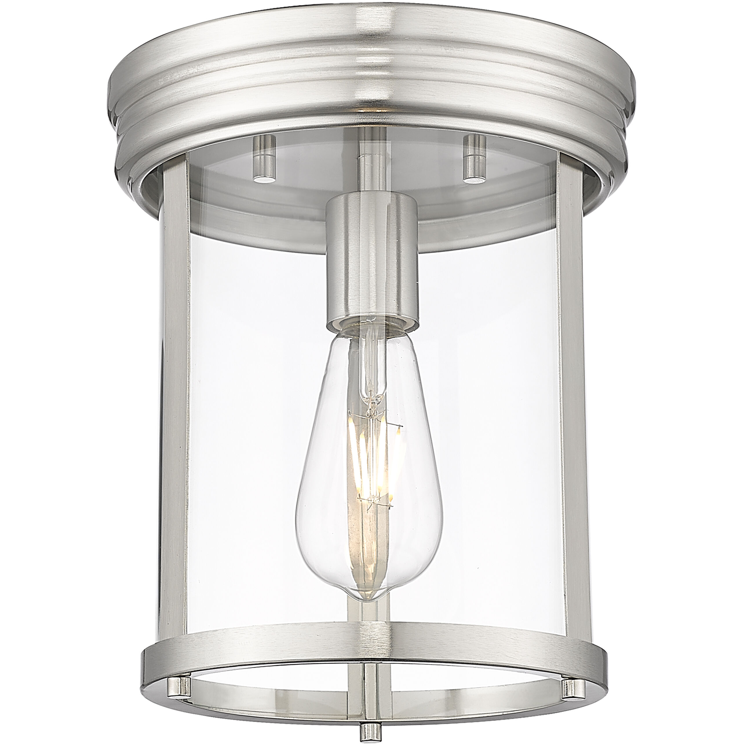 Thayer 1 Light 9.25 inch Brushed Nickel Flush Mount Ceiling Light