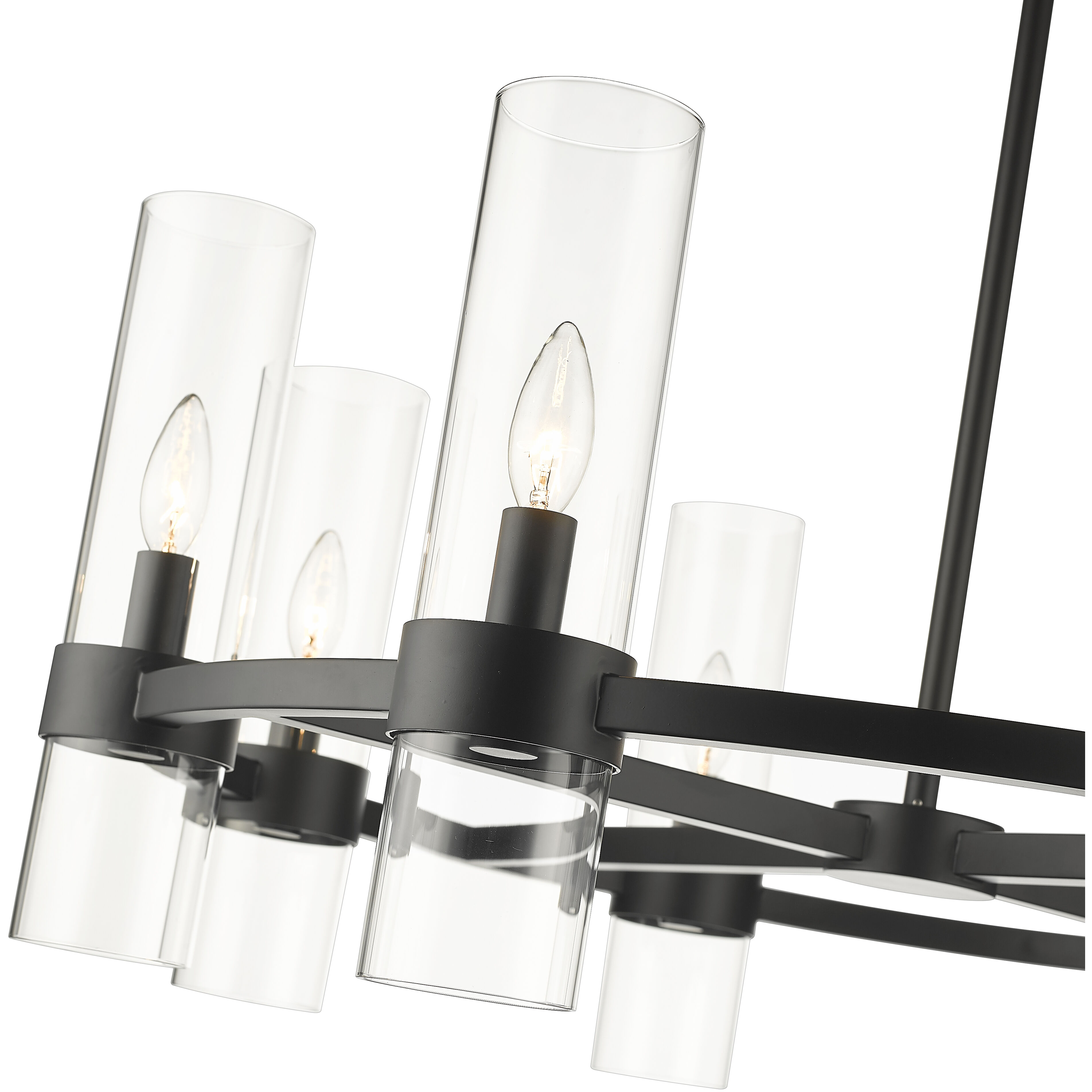 Datus 8 Light 32 inch Matte Black Chandelier Ceiling Light