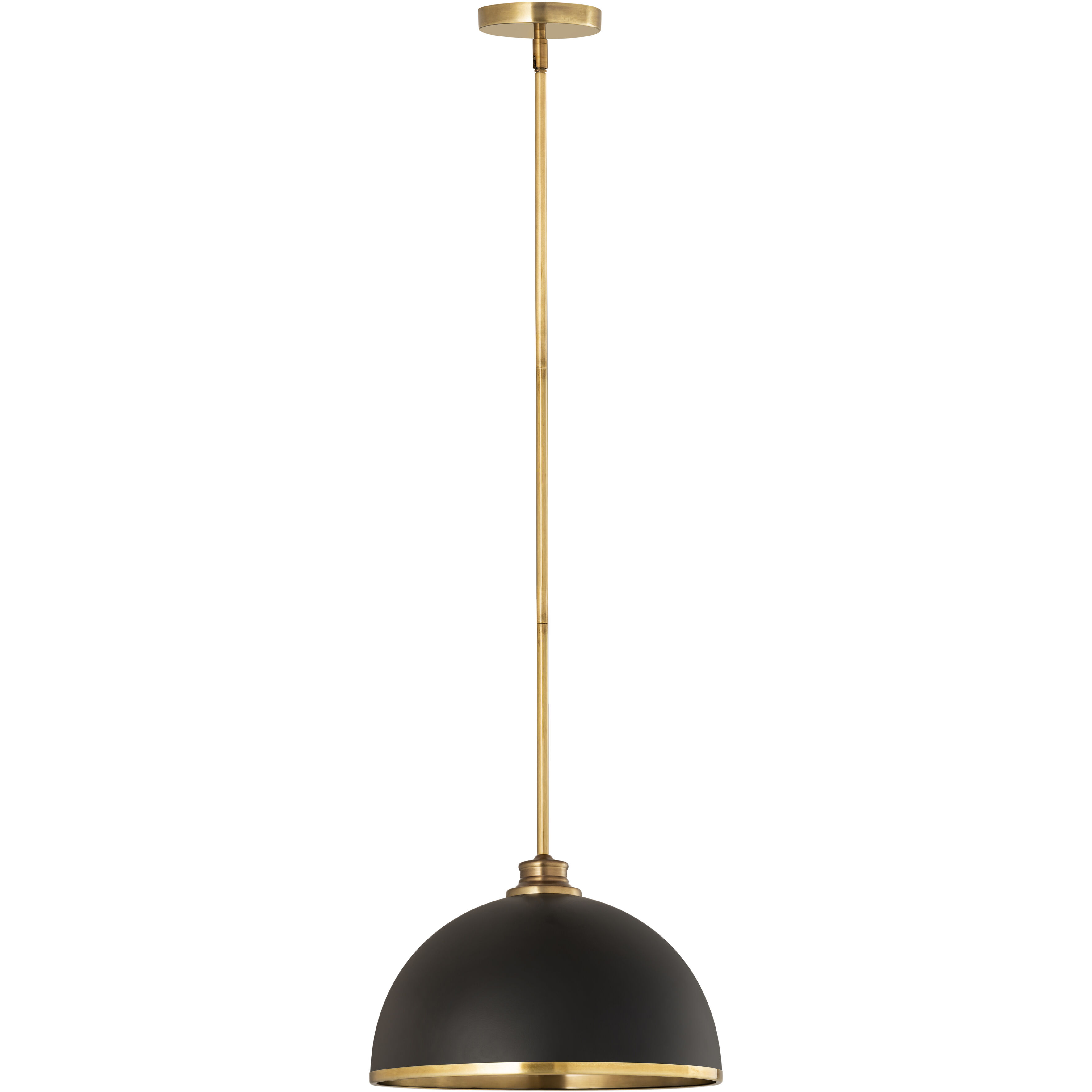 Landry 1 Light 14 inch Matte Black and Rubbed Brass Pendant Ceiling Light