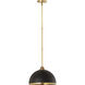 Landry 1 Light 14 inch Matte Black and Rubbed Brass Pendant Ceiling Light