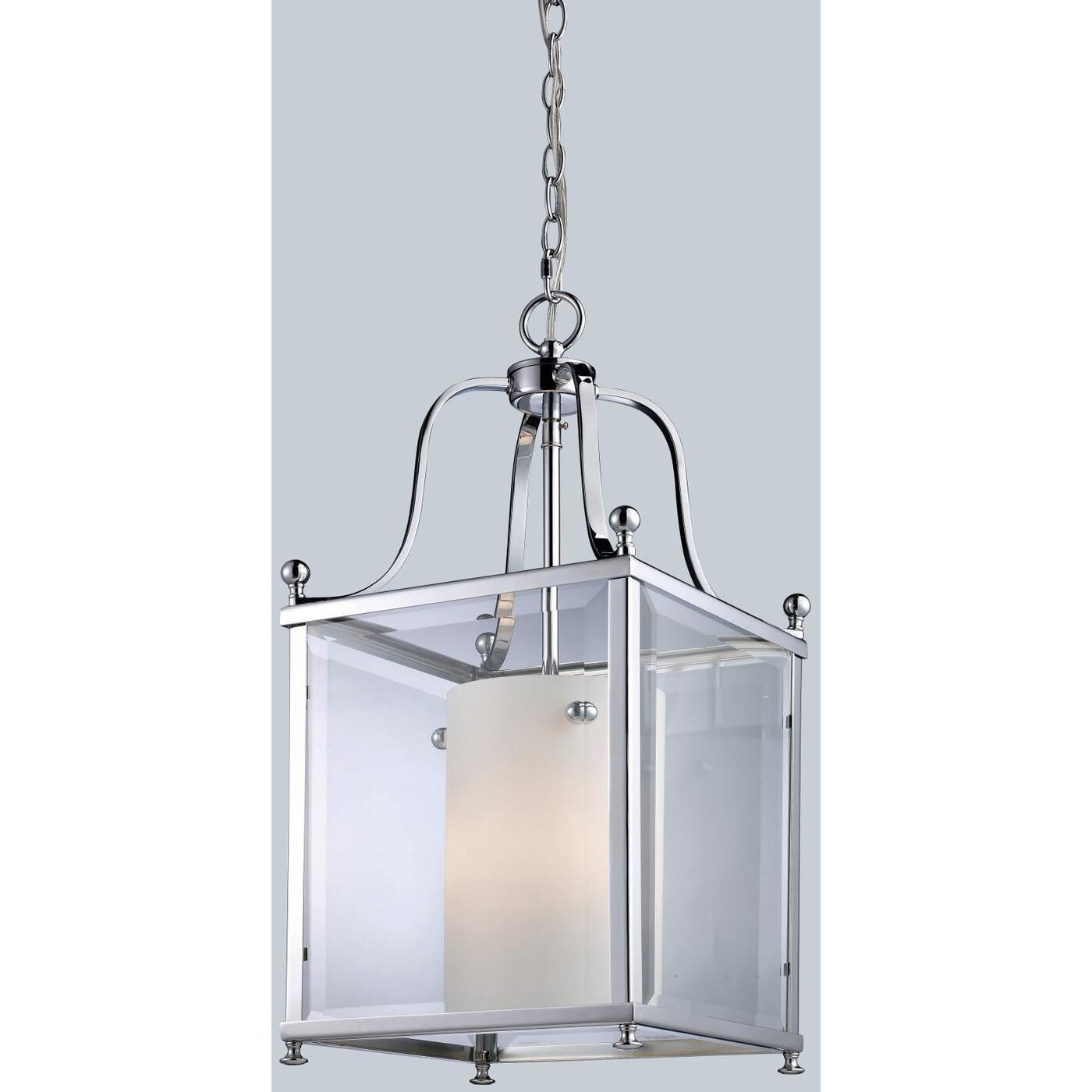 Fairview 3 Light 11 inch Chrome Pendant Ceiling Light in Clear Beveled Outside Matte Opal Inside Glass, 15.43