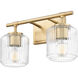 Landon 2 Light 14 inch Modern Gold Vanity Wall Light