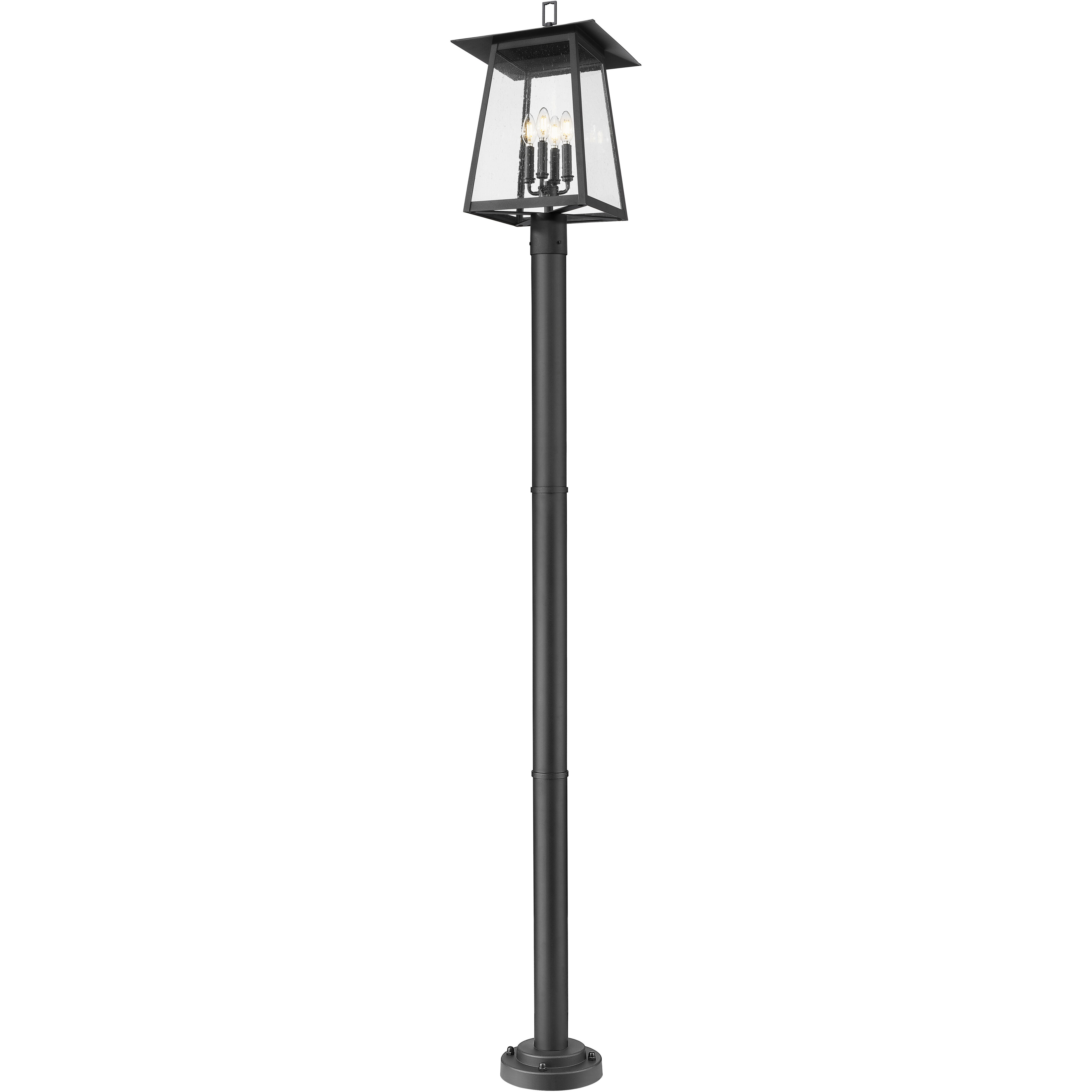 Rainer 4 Light 98 inch Black Outdoor Post Mounted Fixture in G9