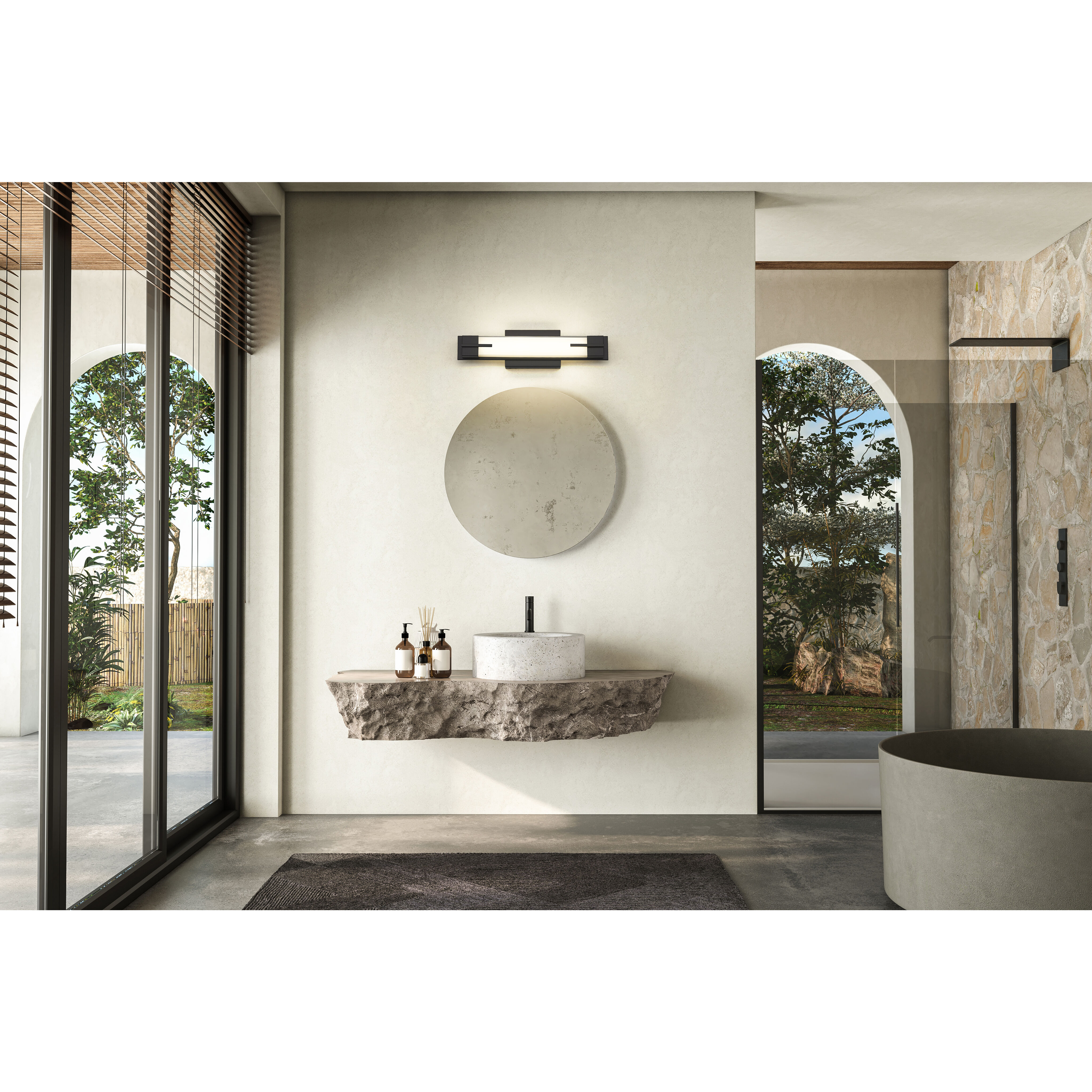 Chase LED 18 inch Matte Black Bath Vanity Light Wall Light