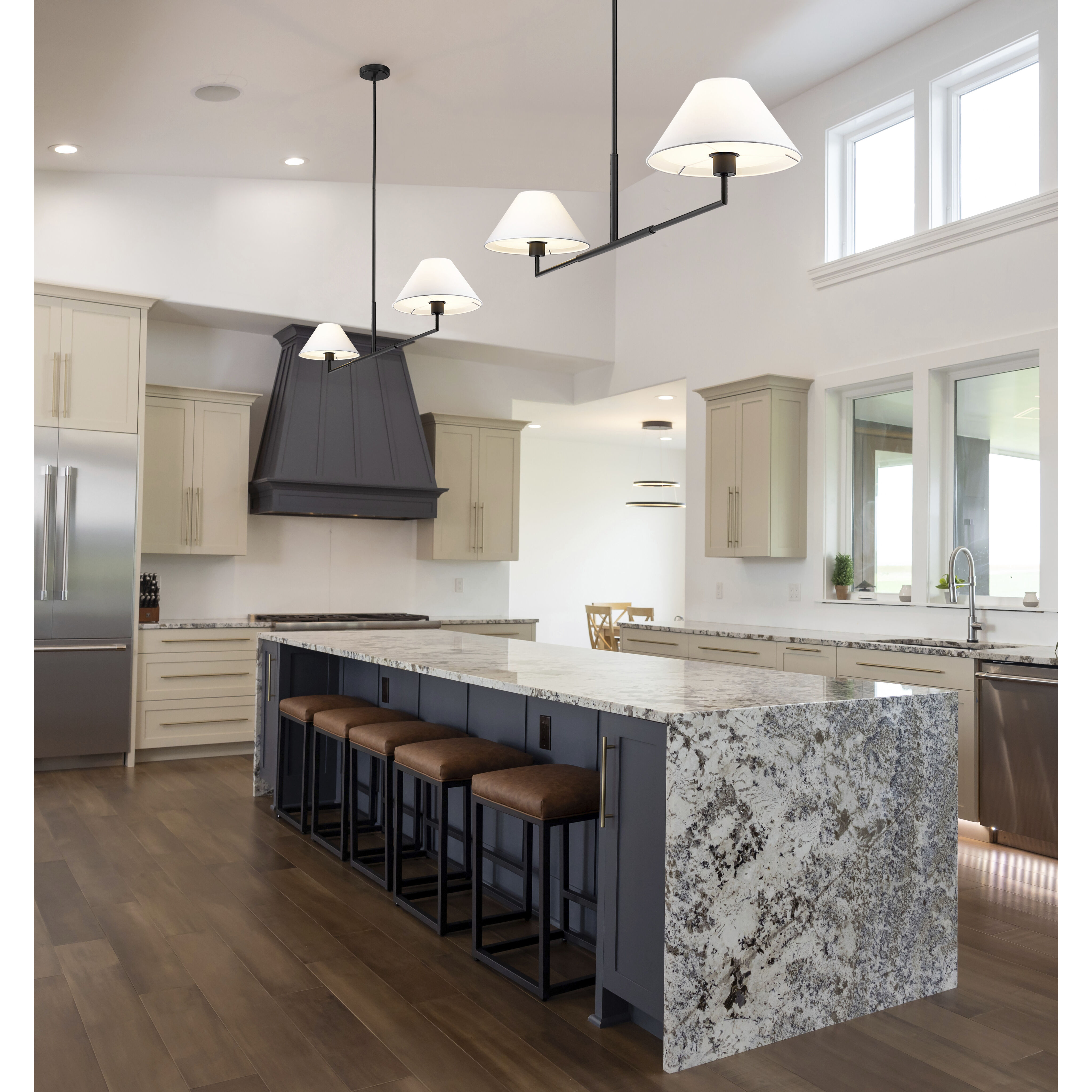 Leila 2 Light 12 inch Matte Black Chandelier Ceiling Light