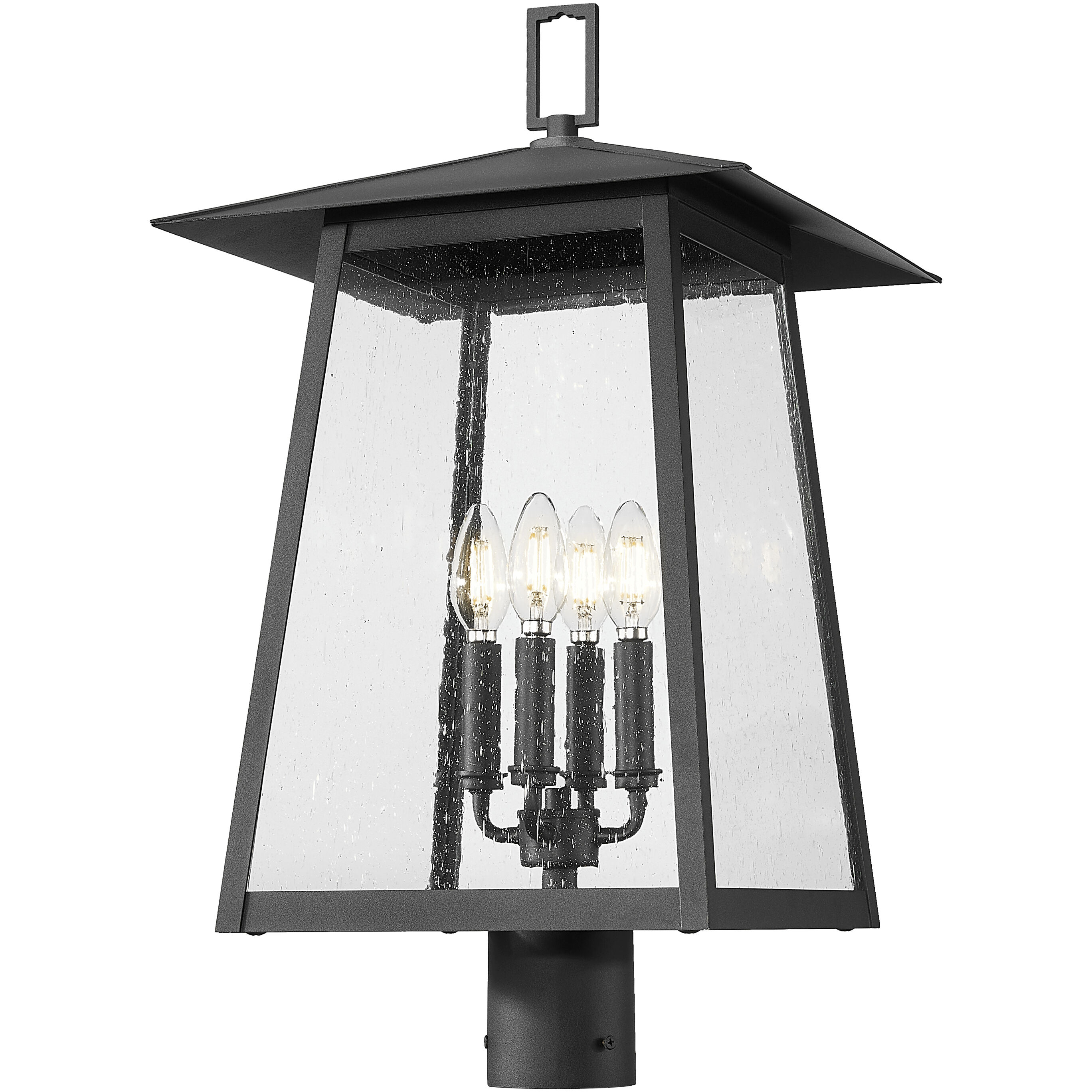 Rainer 4 Light 24.25 inch Black Outdoor Post Mounted Fixture in G9