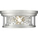 Clarion 2 Light 12 inch Brushed Nickel Flush Mount Ceiling Light