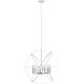 Cavallo 10 Light 36 inch Hammered White and Brushed Nickel Chandelier Ceiling Light