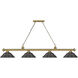 Cordon 4 Light 81.75 inch Rubbed Brass Billiard Ceiling Light in Bronze Steel