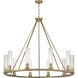 Beau 10 Light 46 inch Rubbed Brass Chandelier Ceiling Light