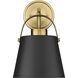 Z-Studio 1 Light 8 inch Matte Black and Heritage Brass Wall Sconce Wall Light