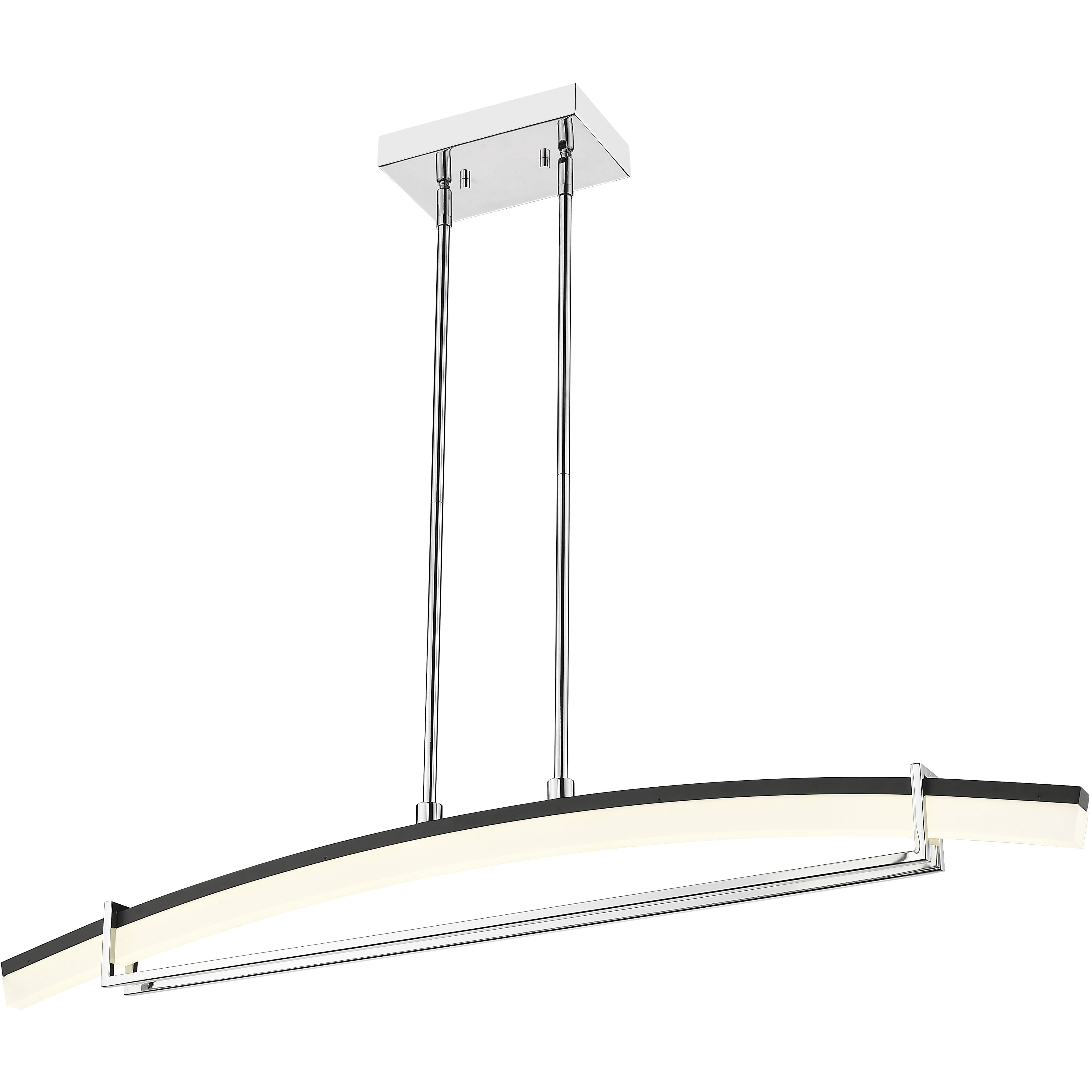 Arc LED 43.5 inch Chrome Linear Chandelier Ceiling Light