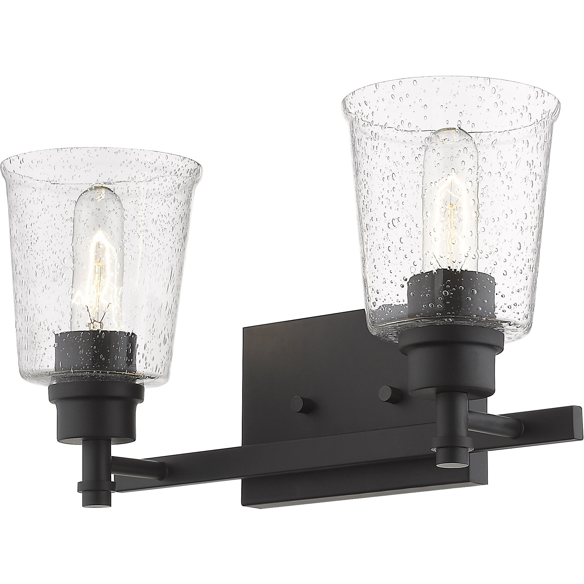 Bohin 2 Light 16 inch Matte Black Vanity Wall Light