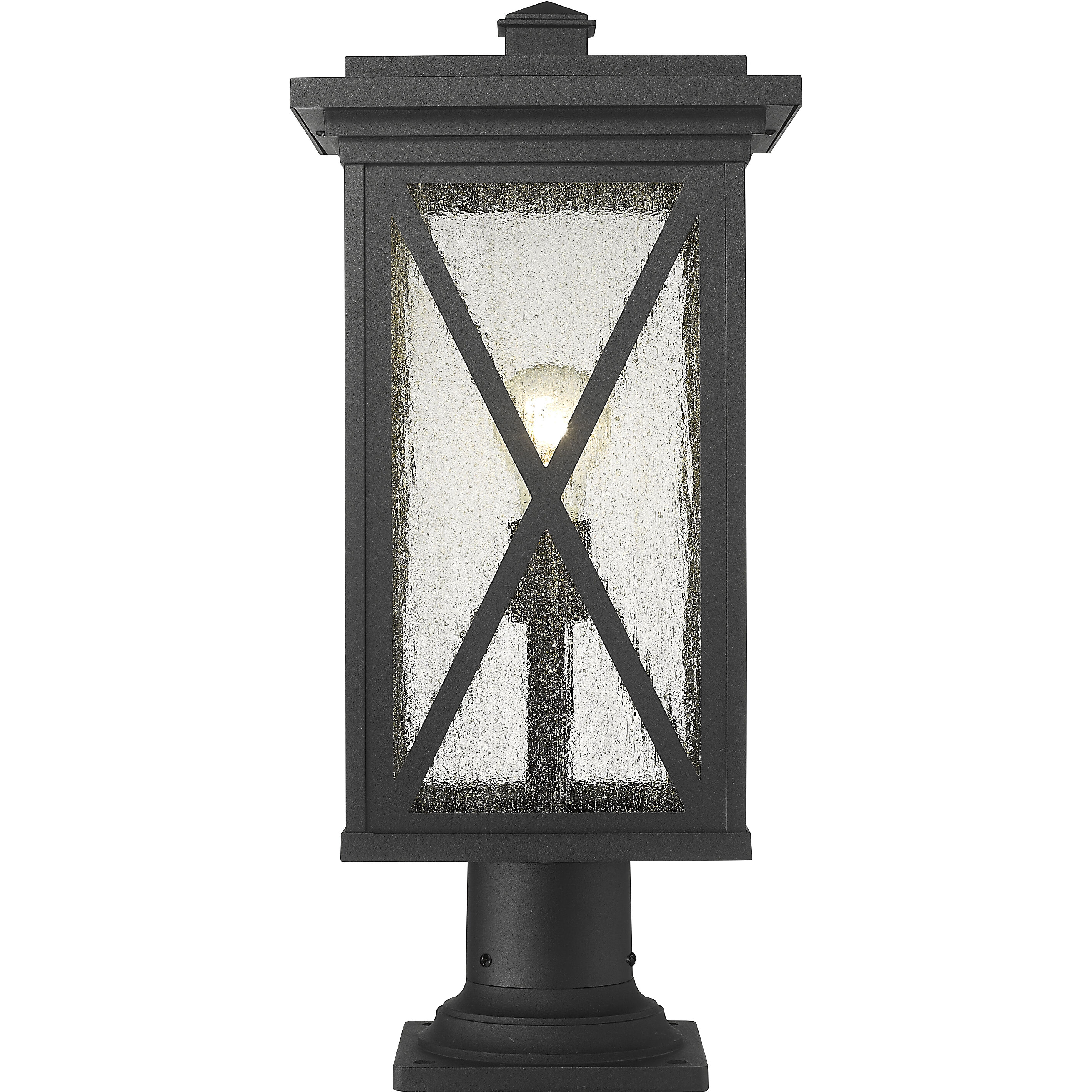 Brookside 1 Light 21.5 inch Black Outdoor Pier Mounted Fixture