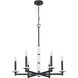 Kaden 6 Light 28 inch Matte Black Chandelier Ceiling Light