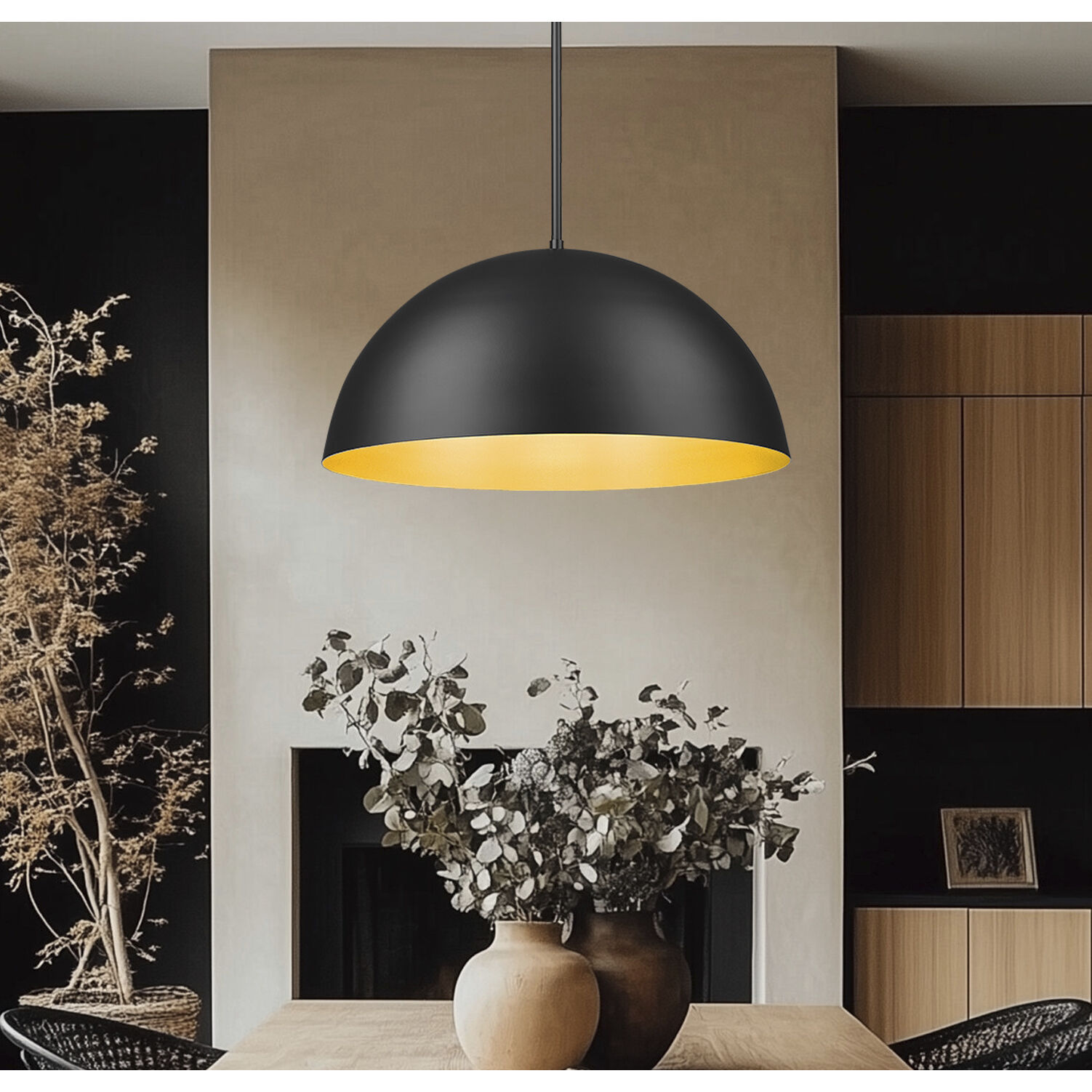 Vega Pendant Ceiling Light in Matte Black