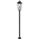 Gannon 3 Light 105.25 inch Black Outdoor Post Mounted Fixture in G9