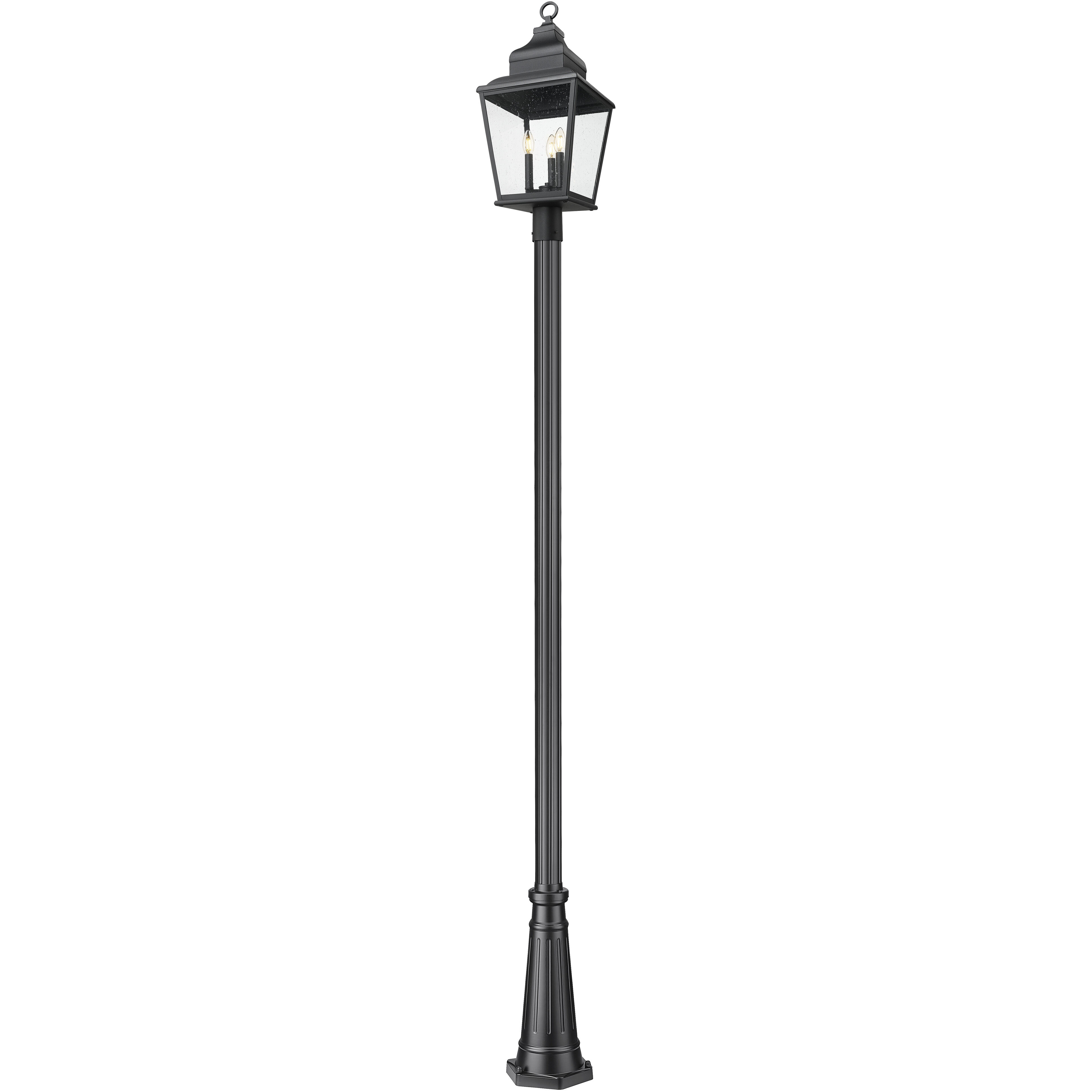 Raphael 3 Light 122 inch Sand Black Outdoor Post Mounted Fixture in Soft Sand Black