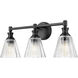 Auden 3 Light 23.75 inch Matte Black Bath Vanity Wall Light