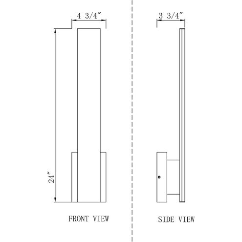 Stylet LED 3.75 inch Sand Black Outdoor Wall Light